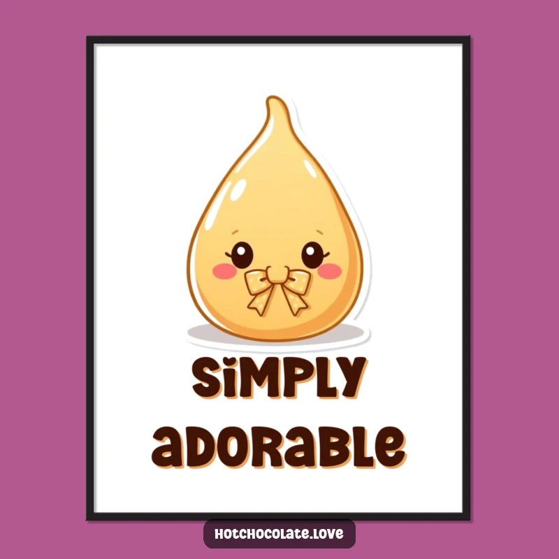 Funny Caramel Poster: Charming Bow Art for Sweet Decor, Unique Gift