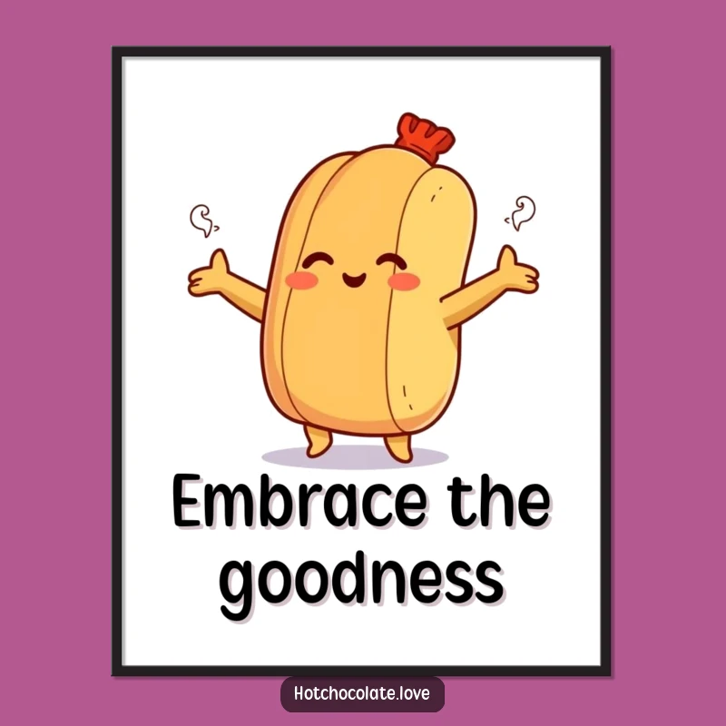 Funny Hot Dog Hug Poster - Steamy Wall Art