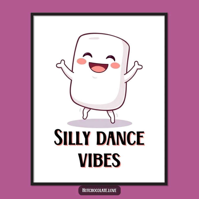 Funny Marshmallow Dance Poster - Whimsical Wall Art for a Cheerful Vibe!