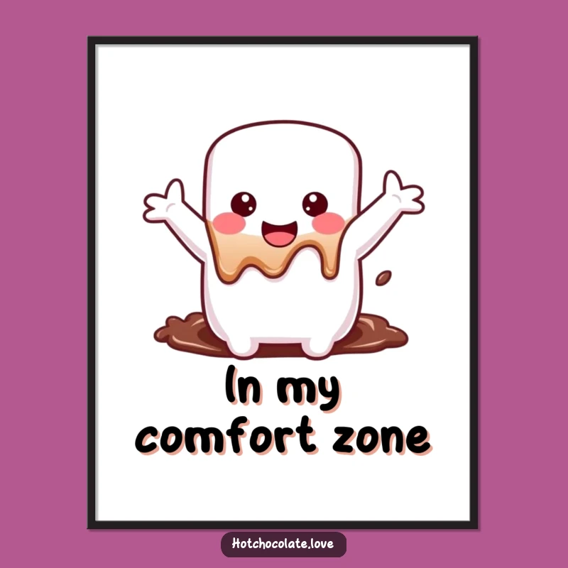 Funny Marshmallow Poster: Wall Art Celebrating S'mores Bliss and Sweet Joy