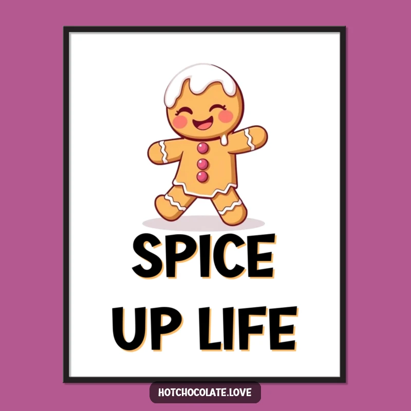 Funny Gingerbread Man Poster: Dancing Icing Art, Hilarious Holiday Decor