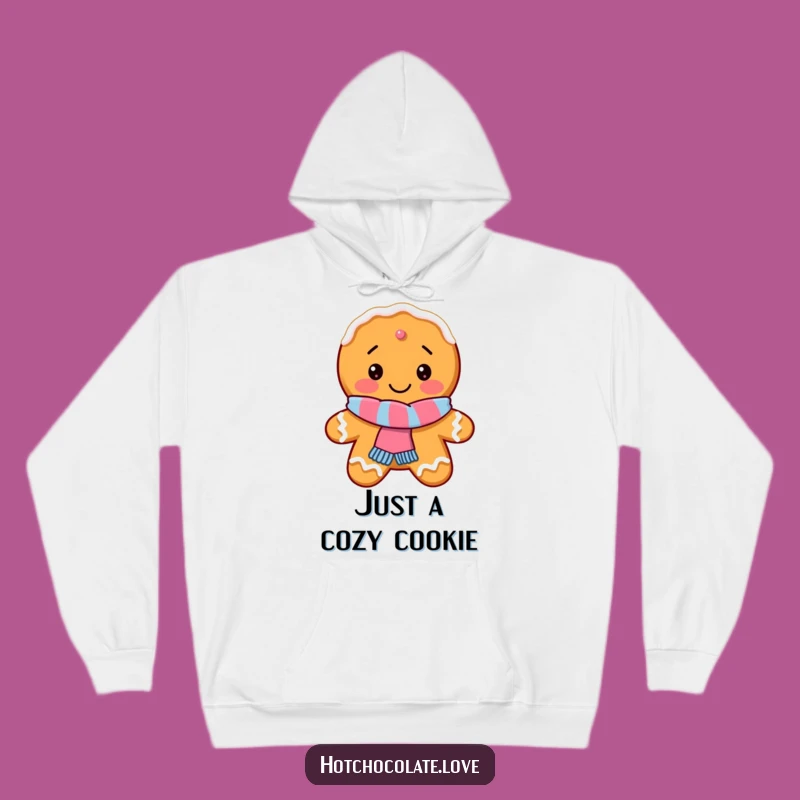Cozy Funny Gingerbread Cookie Hoodie: Warm Scarf Comfort for Winter Fans