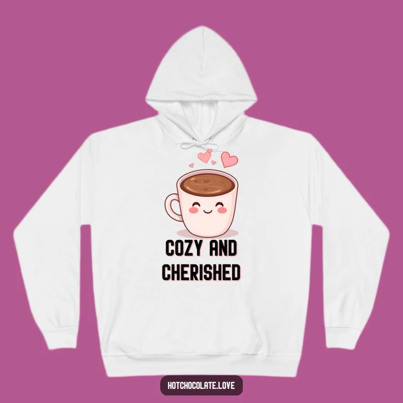 Funny Hot Chocolate Hoodie: Cozy Smiling Mug, Heart Steam, Warm Winter Gift
