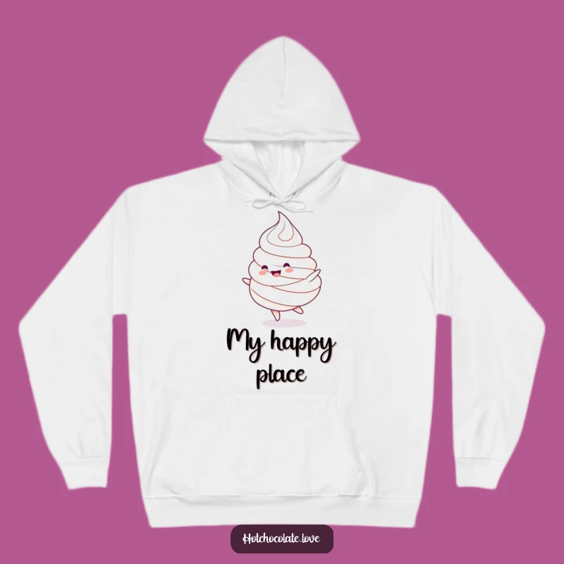 Funny Whipped Cream Hoodie: Happy Spin Dollop Character Comfort