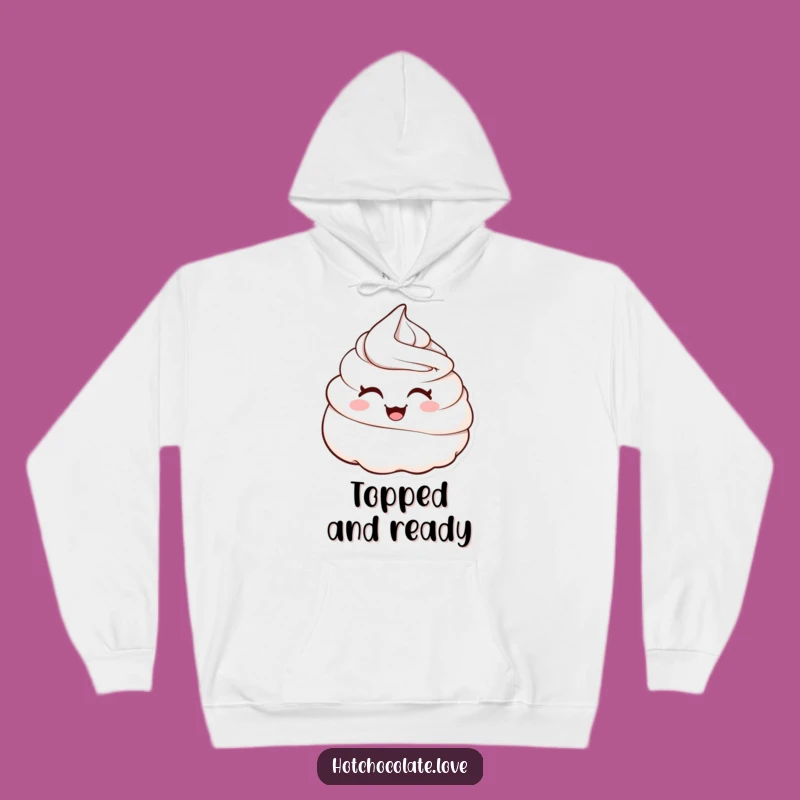 Funny Winking Whipped Cream Dollop Hoodie - Cozy & Hilarious Dessert Apparel