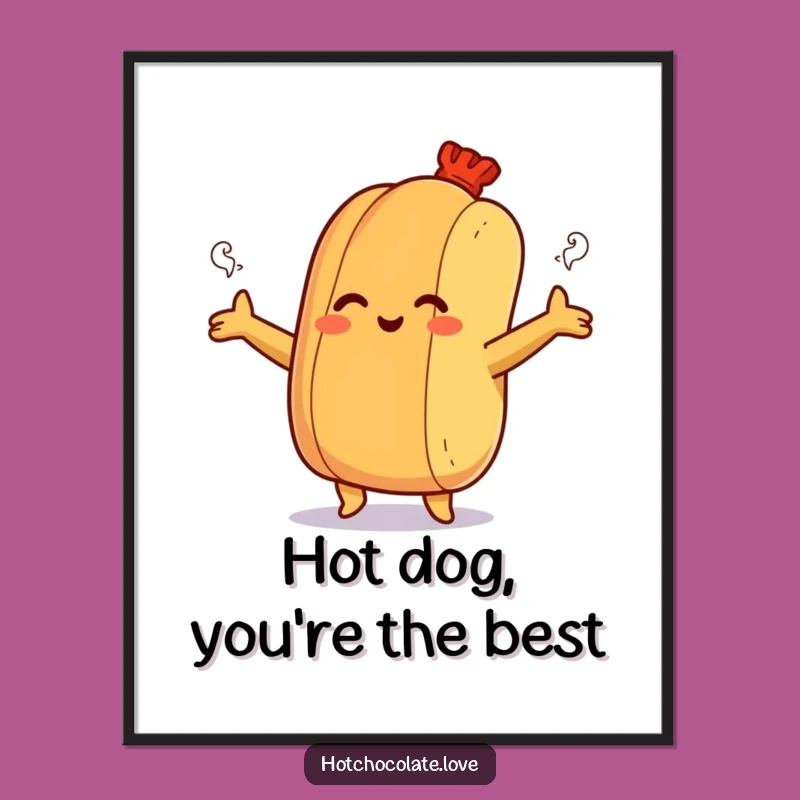 Free Printable Wall Art: Hot Dog Hug - Warm Downloadable Decor