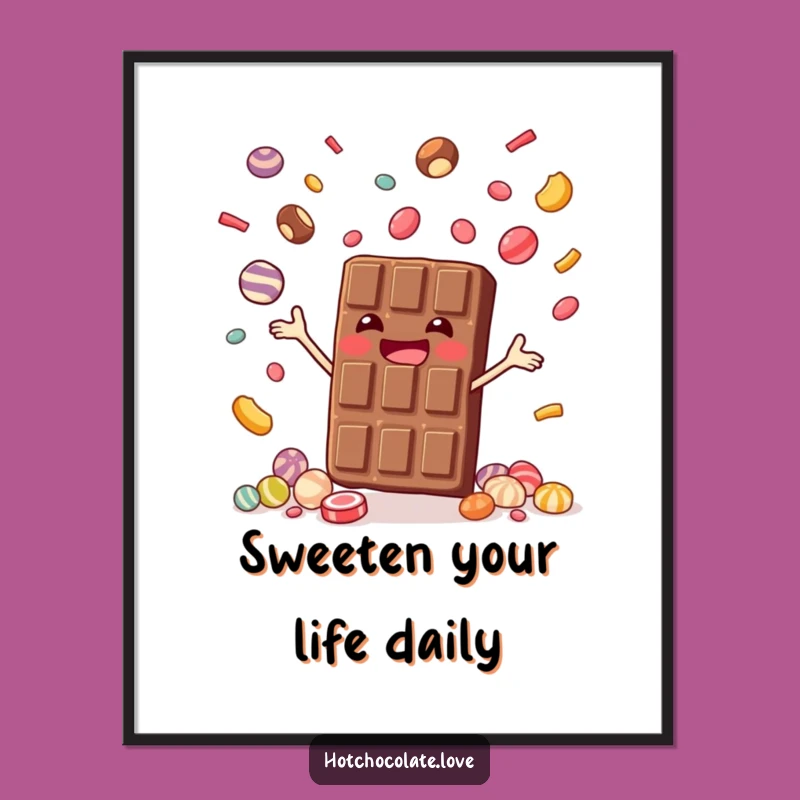 Free Printable Wall Art: Juggling Chocolate Bar, Sweet Decor