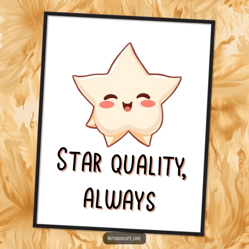 Funny Free Printable Wall Art: A proud star anise floating serenely, adding a touch of elegant and whimsical charm.