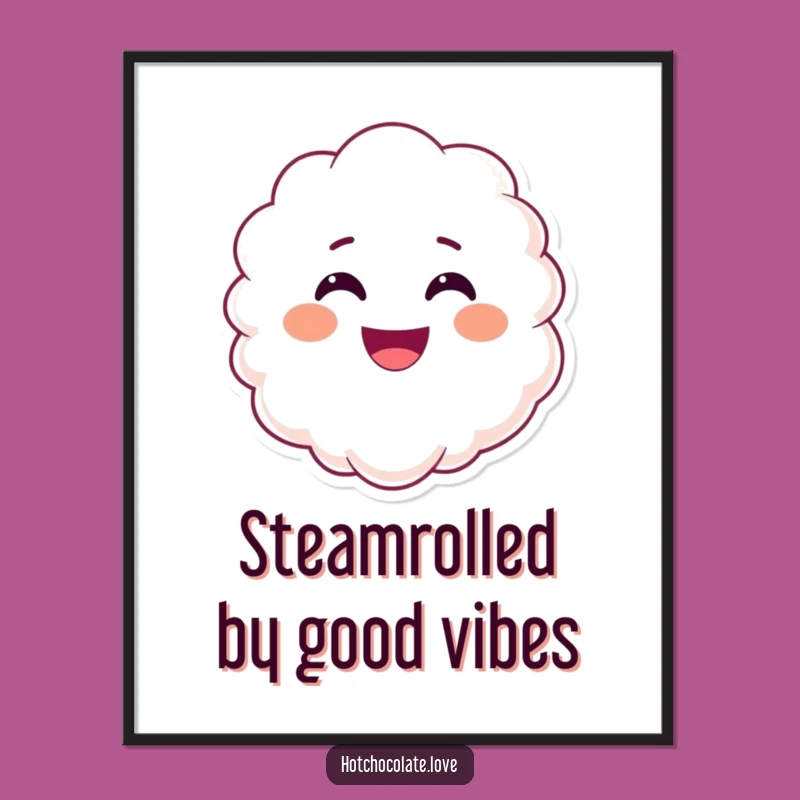 Free Printable Wall Art: Smiling Steam, Funny Cozy Decor Download
