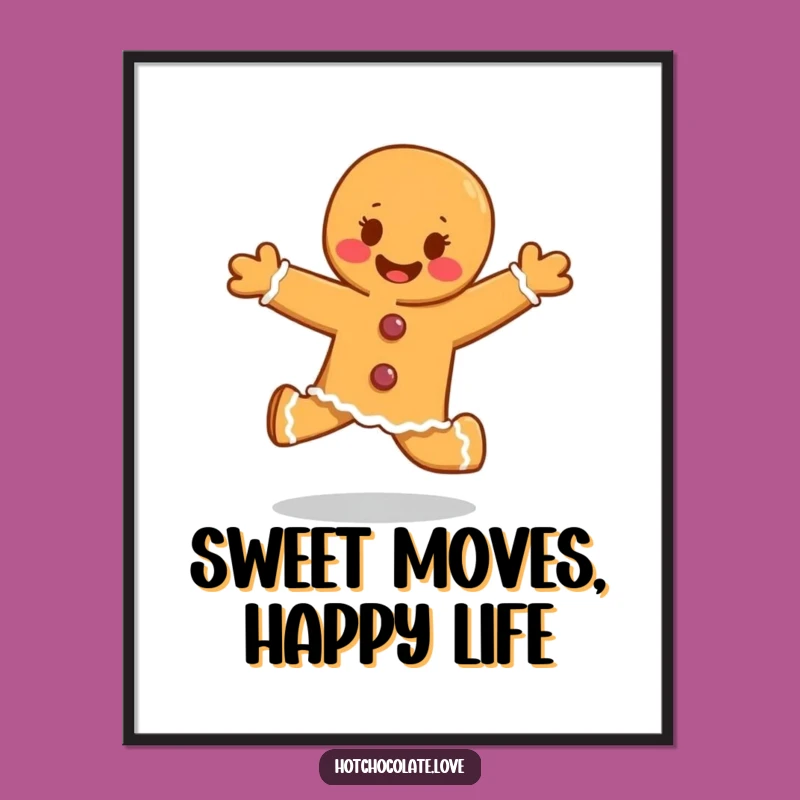 Funny Free Printable Wall Art: Cheerful Gingerbread Person for Whimsical Decor