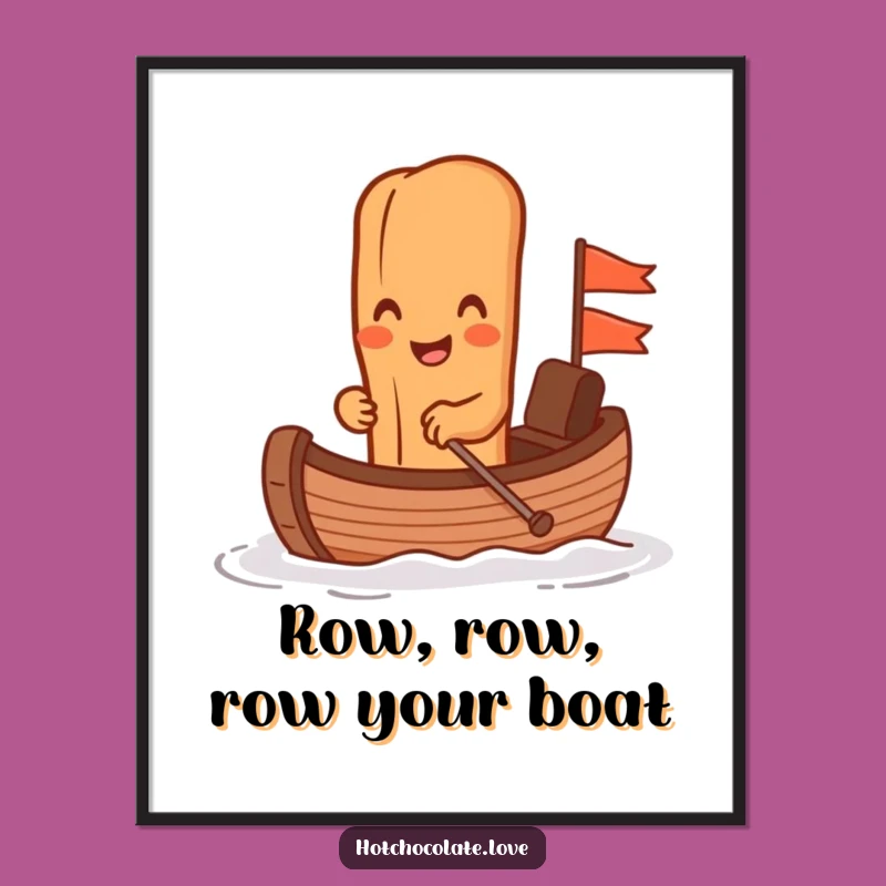 Funny Free Printable Wall Art: Cinnamon Stick Rowing Chocolate Boat Art!