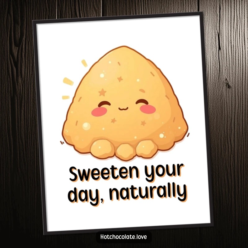 Funny Free Printable Wall Art featuring a contented pile of brown sugar beaming with warmth, creating a cozy humorous feel.