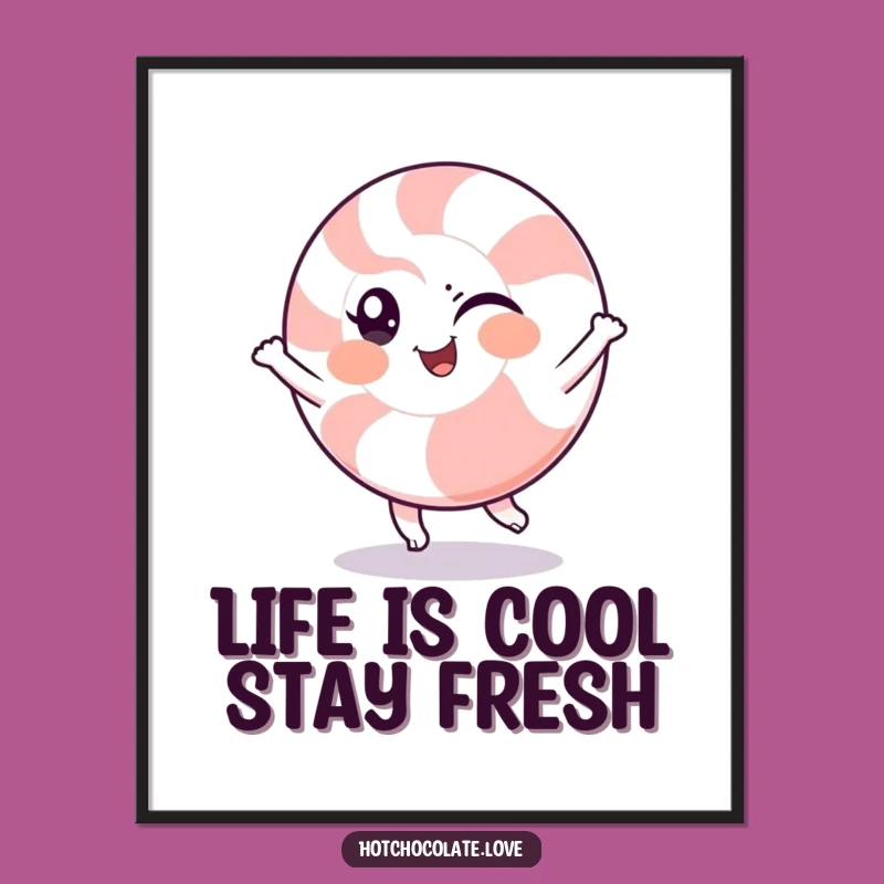 Funny Peppermint Art Free Printable - Spinning Character Downloadable Wall Decor