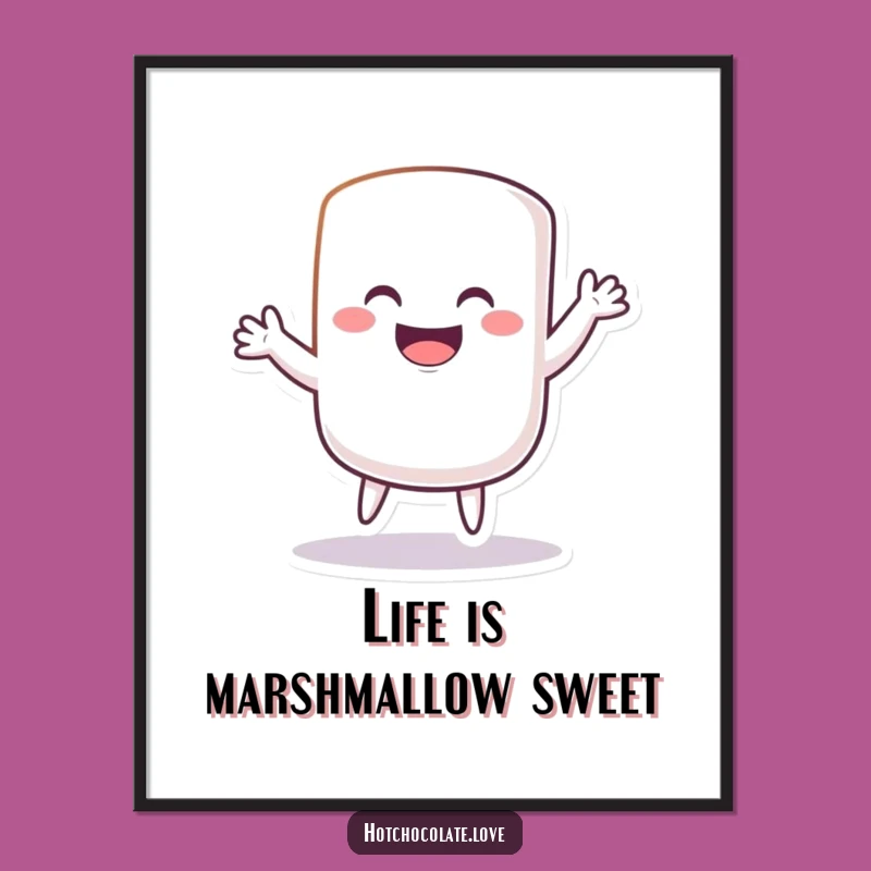 Funny Free Printable Marshmallow Art: Dancing Treat Downloadable Wall Art for Playful Spaces