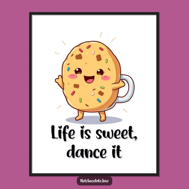 Free Printable Cookie Wall Art: Frosty Mug Jigging Funny Decor Downloadable Gift