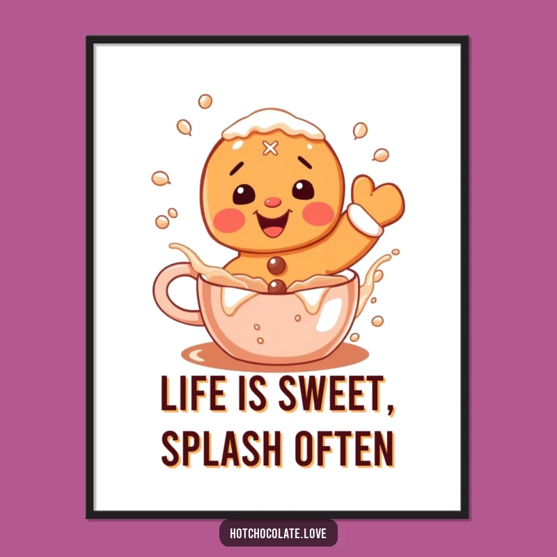 Free Printable Gingerbread Wall Art: Cozy Character, Downloadable Art Decor