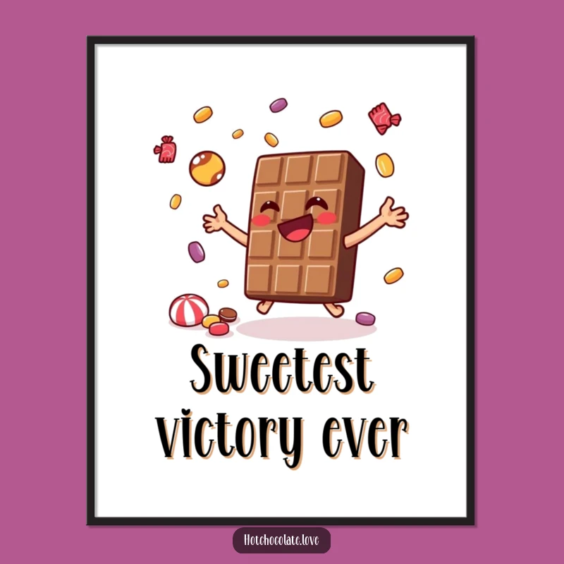 Funny Free Printable Chocolate Art: Juggling Bar Downloadable Wall Art for Sweet Spaces