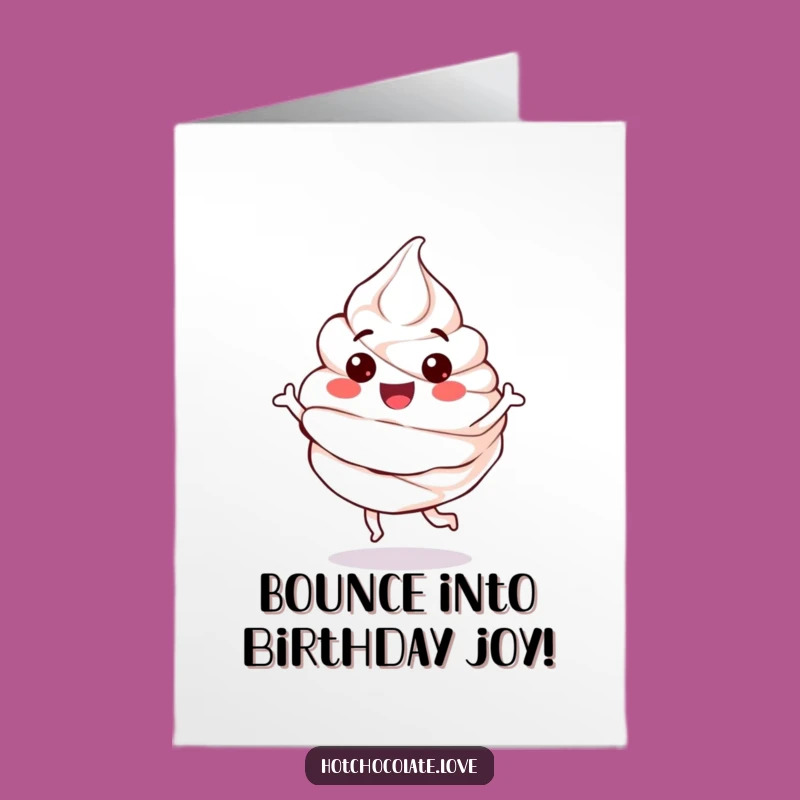 Free Printable Birthday Card: Funny Whipped Cream Dollop Bounce, Sweet DIY Downloadable Gift!