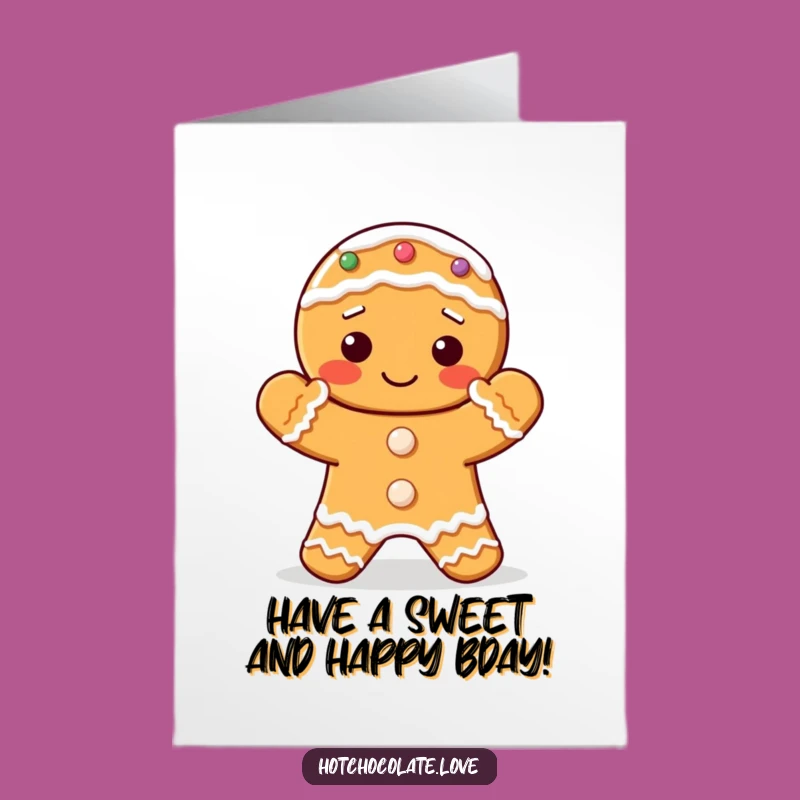 Free Printable Bday Card: Gingerbread Cookie Cheers Your Special Day, Print at Home!