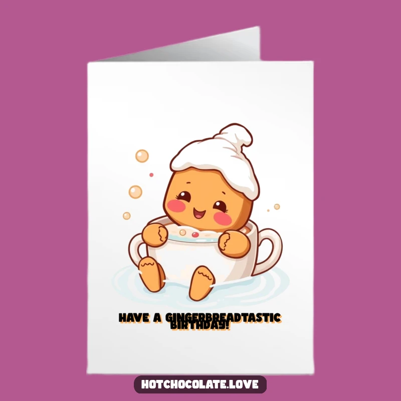 Free Printable Birthday Card: Gingerbread Swim, Funny Downloadable Gift