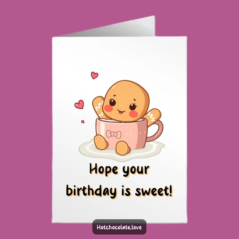 Free Printable Birthday Card: Gingerbread Hot Chocolate Swim Funny Download