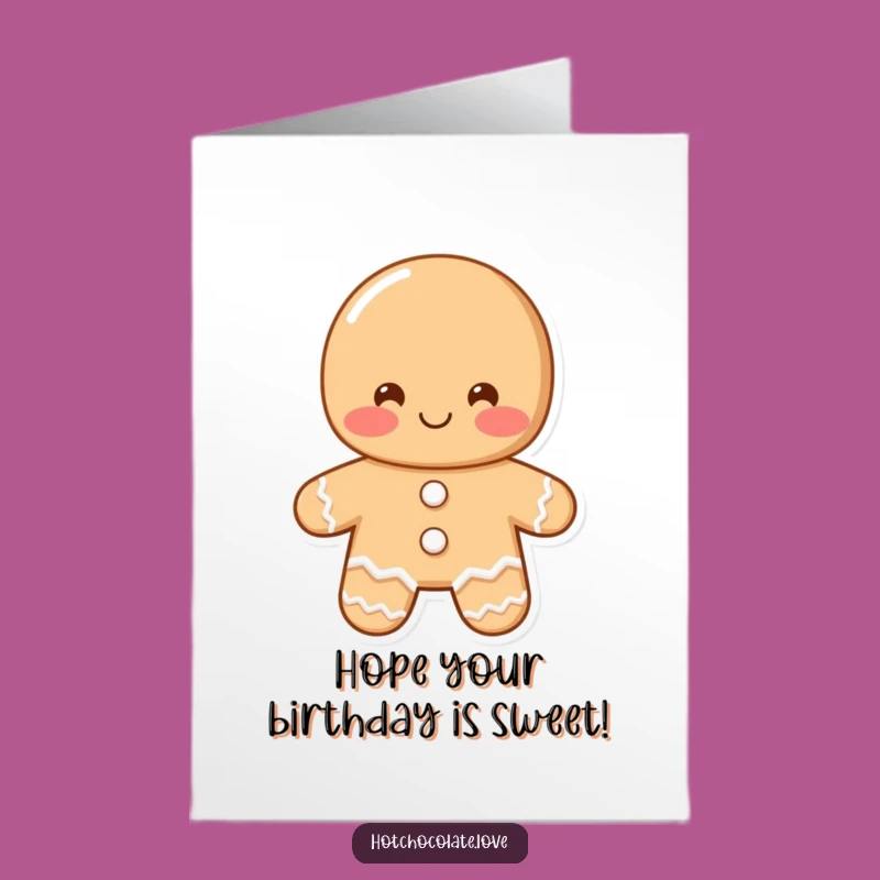 Free Printable Birthday Card: Shy Gingerbread, Funny Warm Greeting Gift!