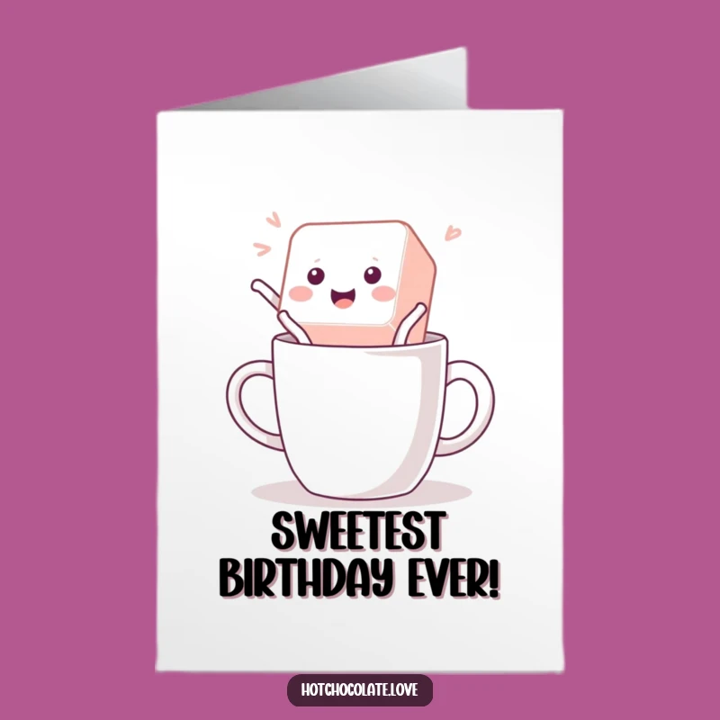Free Printable Birthday Card: Playful Sugar Cube Jumps Funny Downloadable Gift