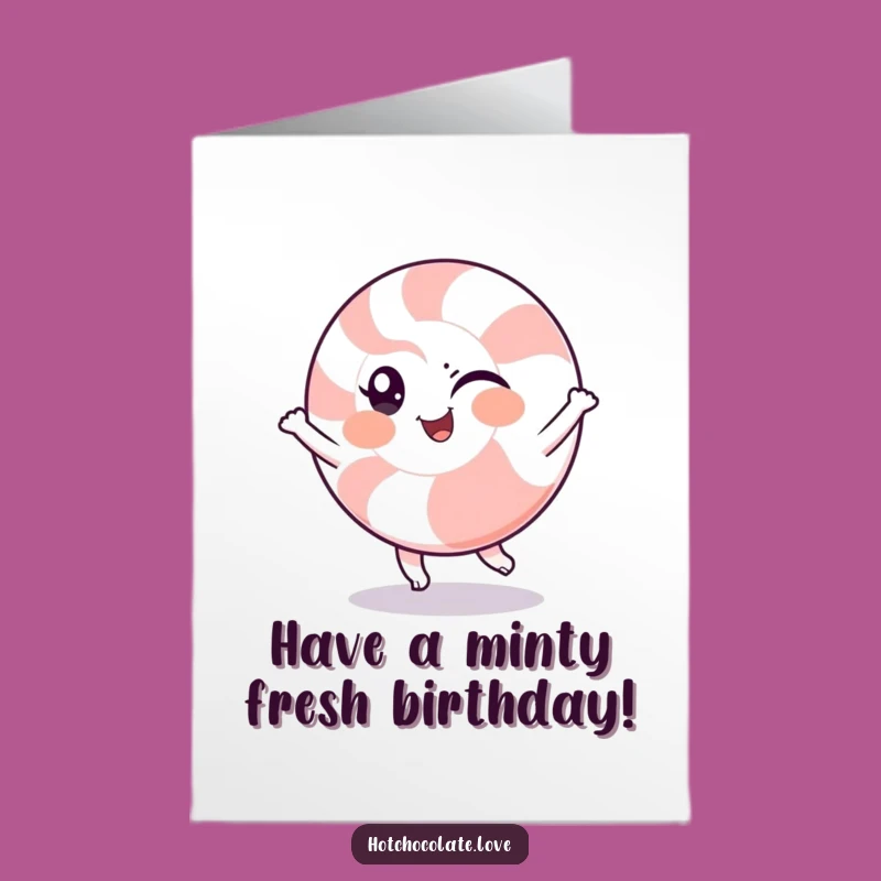 Winking Peppermint Birthday Card Free Printable - Spin into Fun Downloadable Art