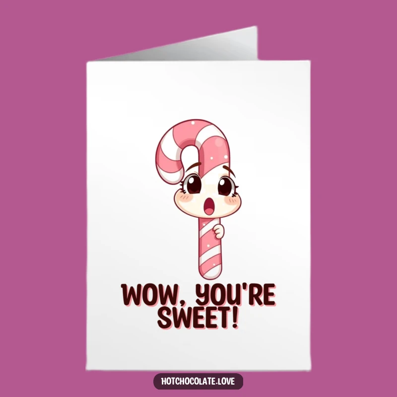 Free Printable Birthday Card: Surprised Candy Cane Funny Downloadable Gift