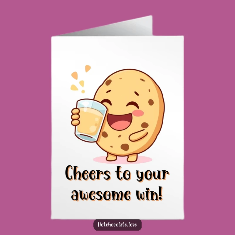 Free Printable Congrats Card: Jovial Cookie Sip, Funny Downloadable Celebration