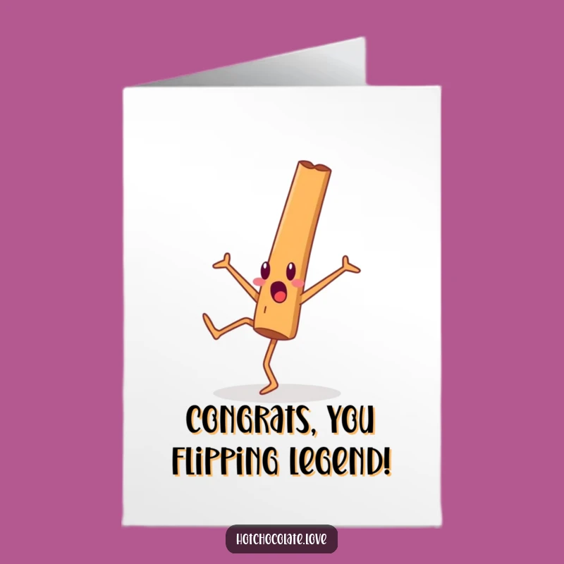 Free Printable Congrats Card: Cinnamon Stick Cartwheel Celebration Download