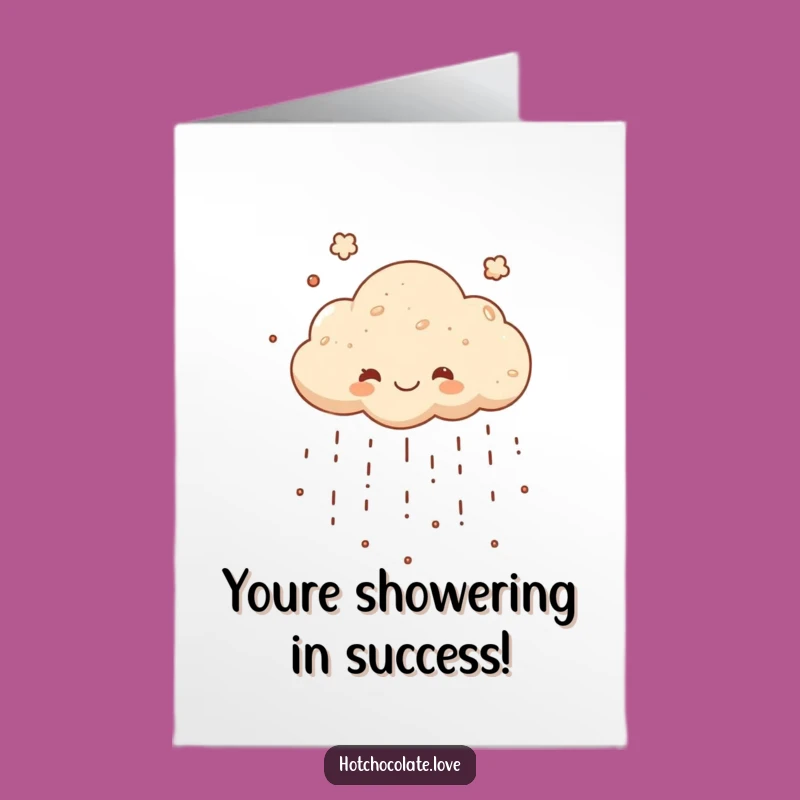 Free Printable Congrats Card: Cocoa Cloud Raining Joy - Funny Downloadable