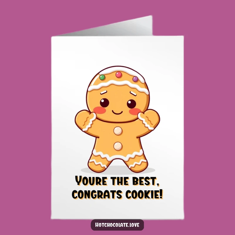 Free Printable Congrats Card: Gingerbread Cookie Claps for Your Success, Print at Home!
