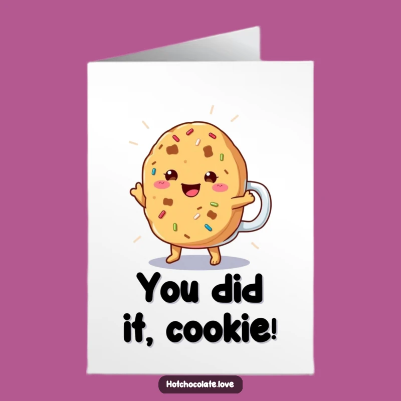 Free Printable Cookie Congrats Card: Frosty Mug Jigging Funny Design Downloadable Gift