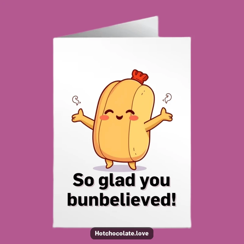 Free Printable Congrats Card: Hot Dog Hug - Warm Celebration Downloadable