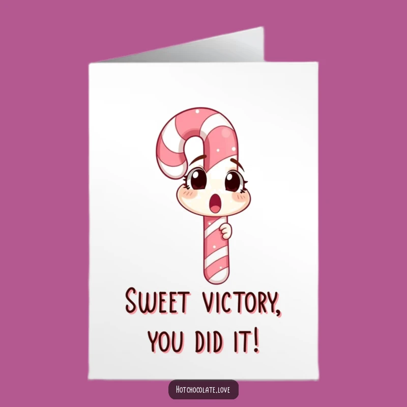 Free Printable Congrats Card: Surprised Candy Cane Funny Downloadable Gift