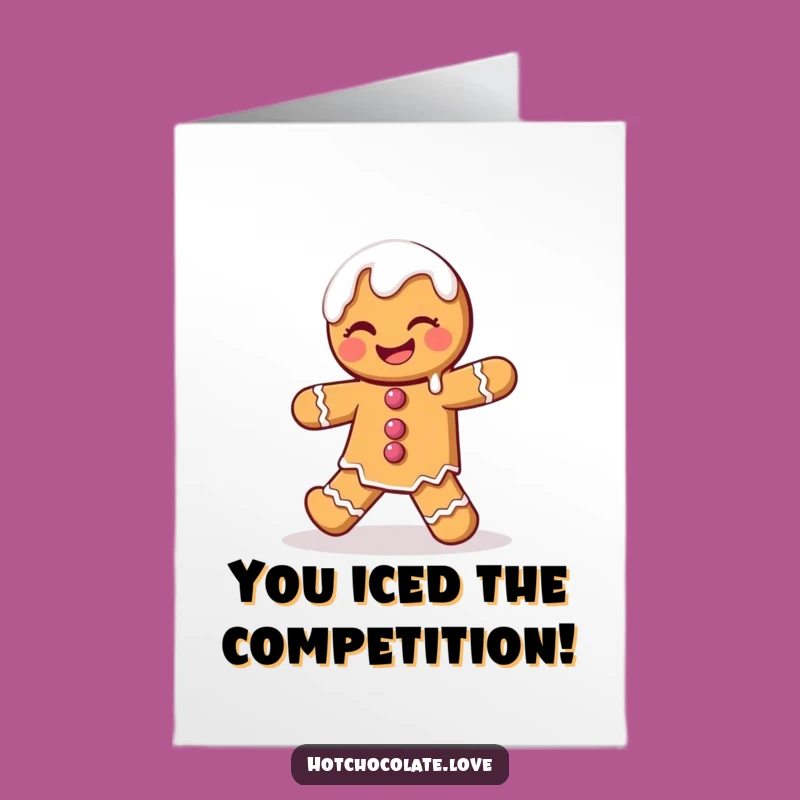 Free Printable Gingerbread Congrats Card: Dancing Icing Man Downloadable Gift