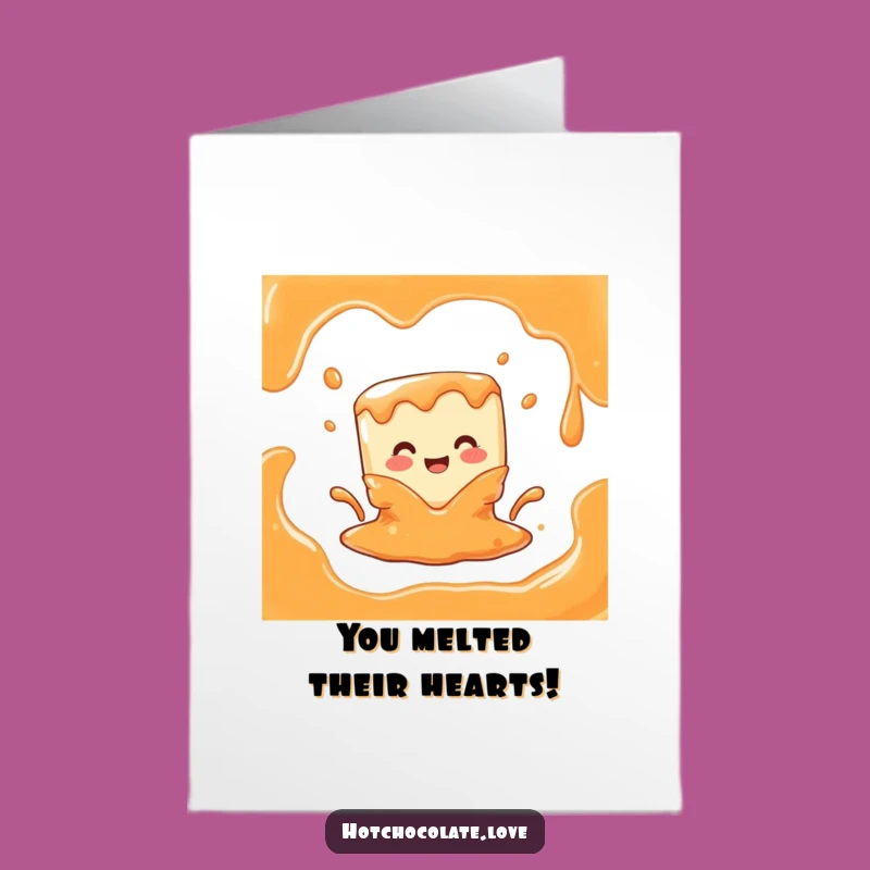 Free Printable Congrats Card: Melting Caramel Cube, Hilarious Downloadable Achievement Gift