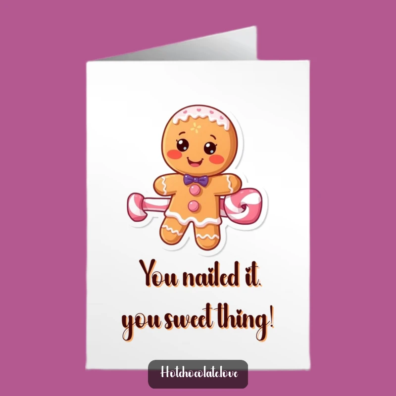 Free Printable Funny Gingerbread Congratulations Card: Sweet Success Downloadable
