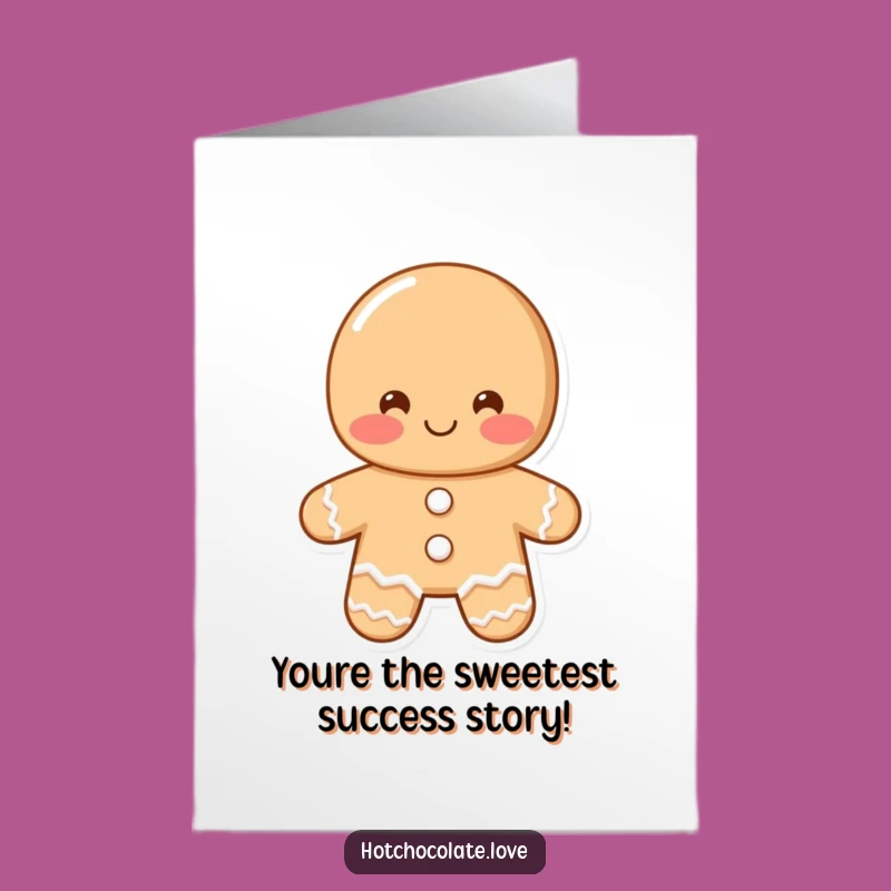 Free Printable Congrats Card: Gingerbread Shy Smile, Funny Warm Downloadable!
