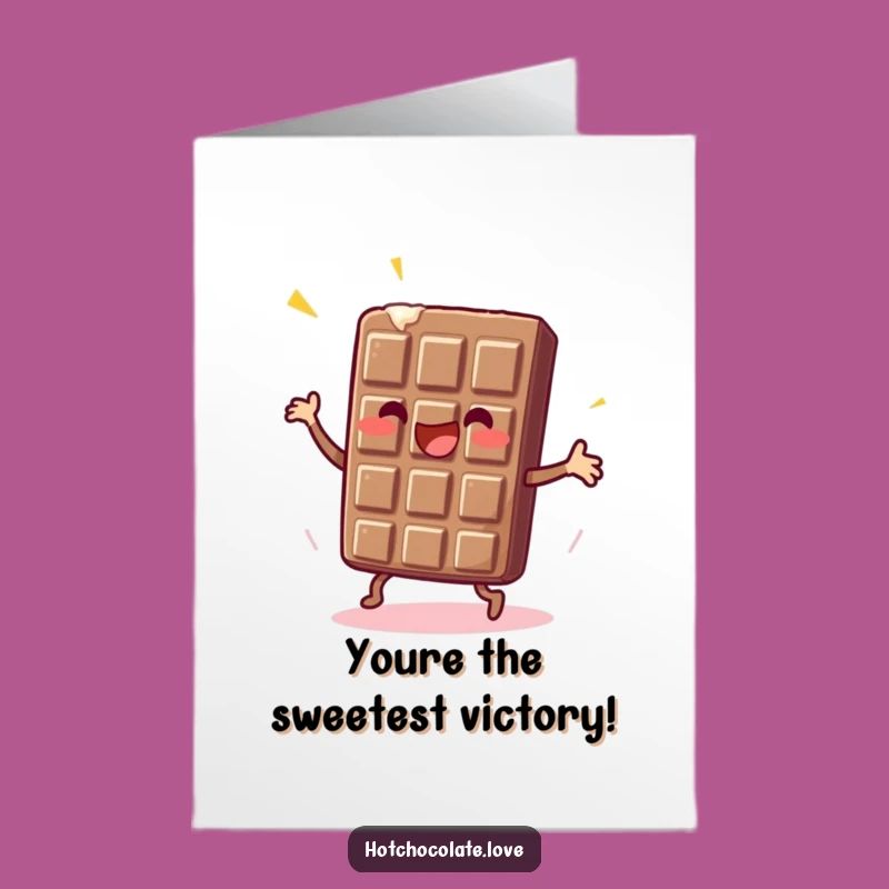 Free Printable Card: Dancing Chocolate Bar Congrats Downloadable Funny