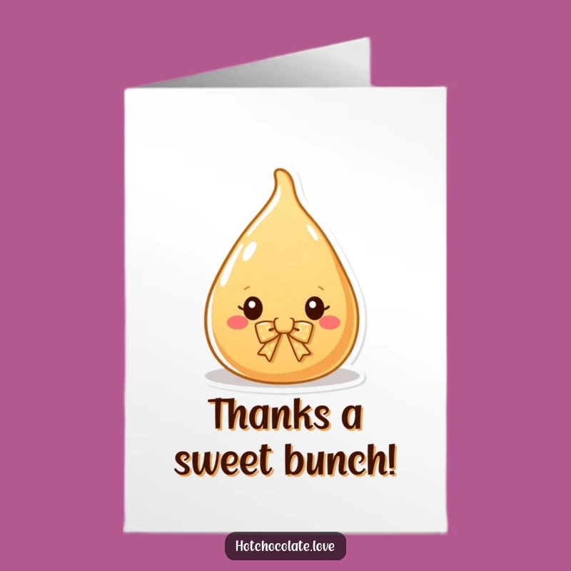 Free Printable Thank You Card: Caramel Drop Bow Funny Downloadable