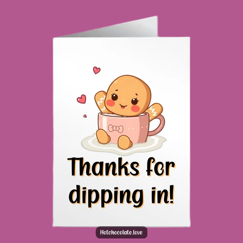 Free Printable Thank You Card: Gingerbread Hot Chocolate Gratitude Download