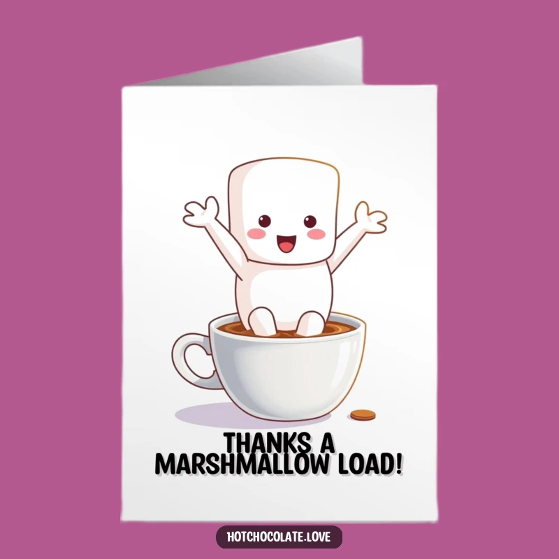Free Printable Thank You Card: Marshmallow Splash, Funny Downloadable Gift