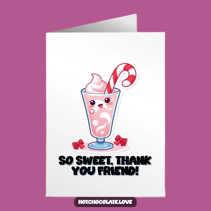Free Printable Thank You Card: Swirling Candy Cane, Humorous Downloadable Gift for Gratitude