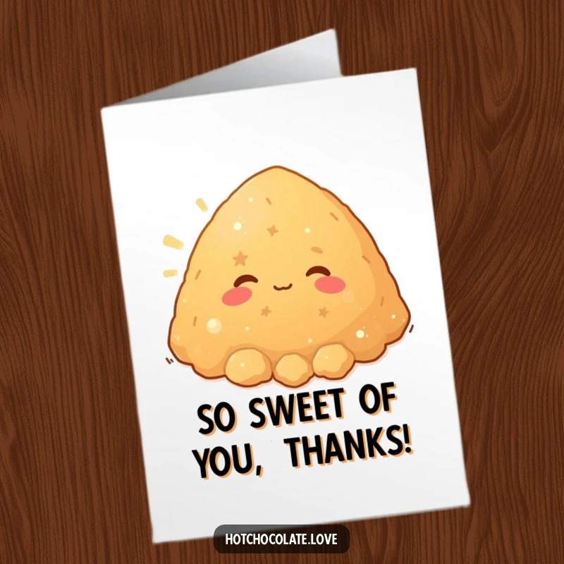 Funny Free Printable Thank You Card of a contented brown sugar pile beaming with warmth, offering sweet gratitude.