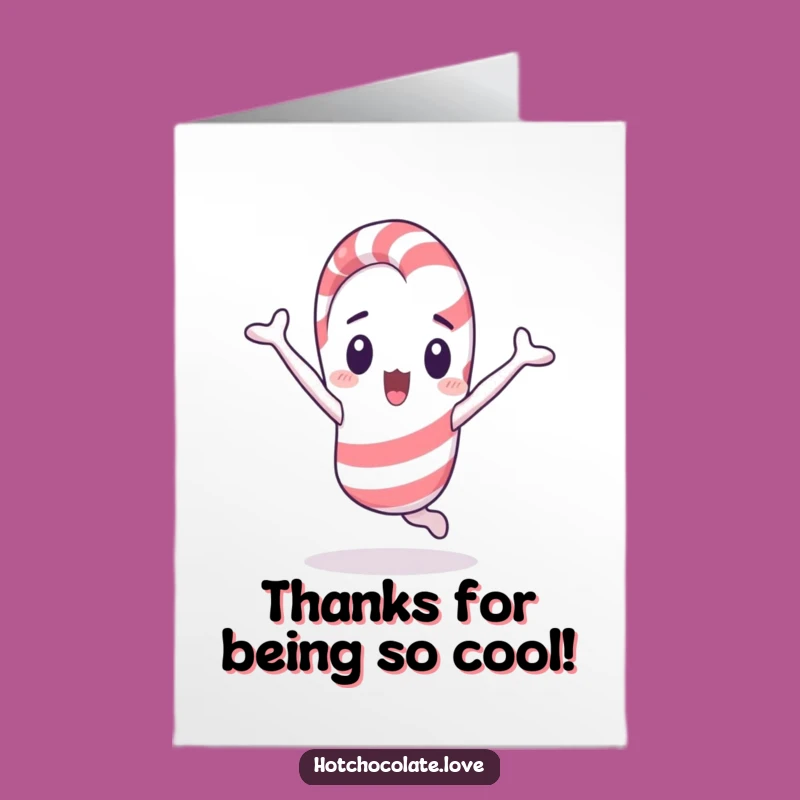 Free Printable Thank You Card: Candy Cane's Cartwheel Thanks for Your Kindness