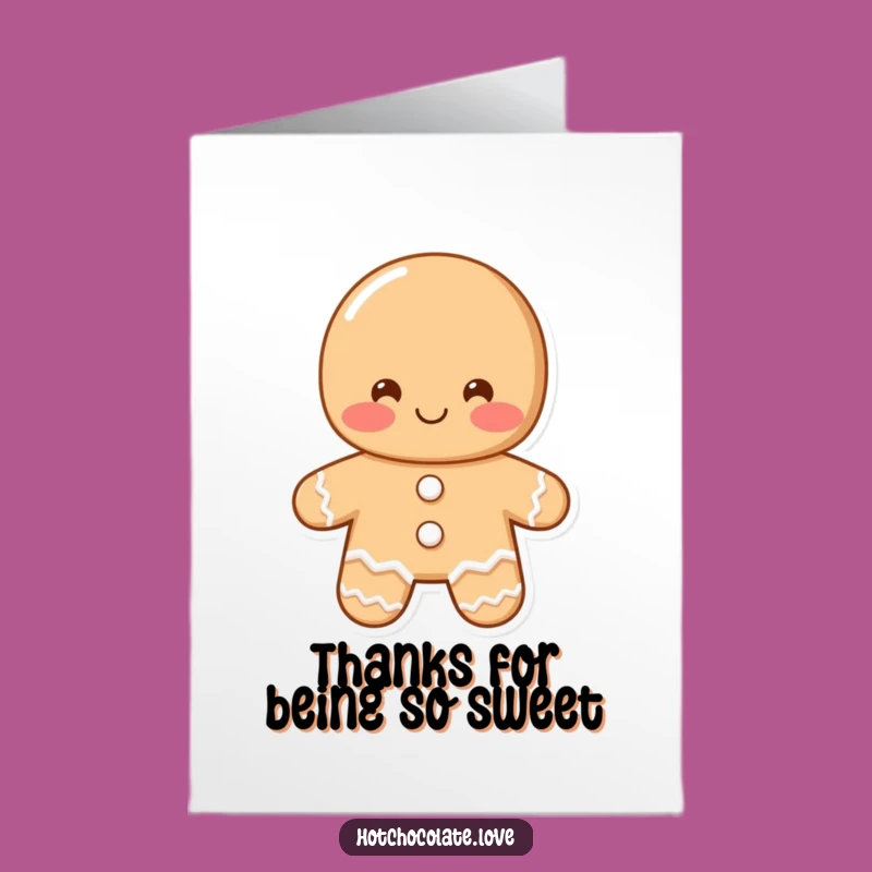 Free Printable Thank You Card: Gingerbread Shy Thanks, Funny Warm Downloadable Note!