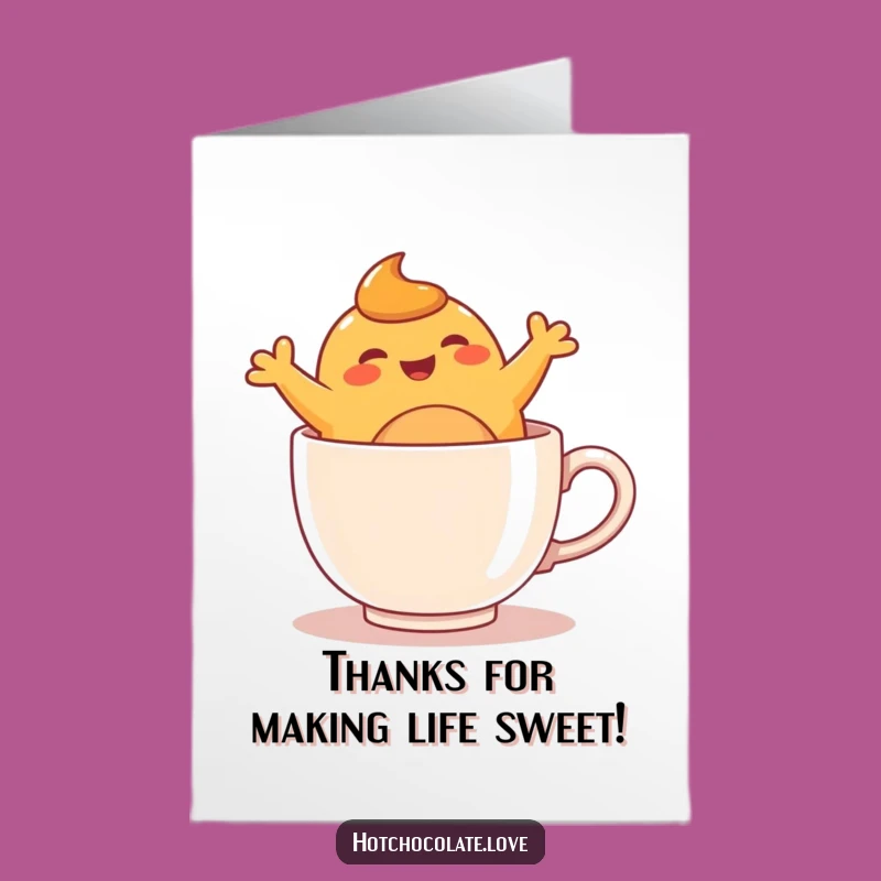 Free Printable Thank You Card: Bouncing Caramel Blob Gratitude!