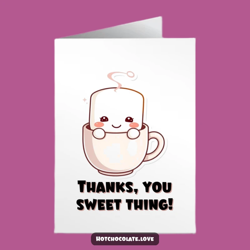 Free Printable Marshmallow Thank You Card: Warm Appreciation, Downloadable Funny Gift